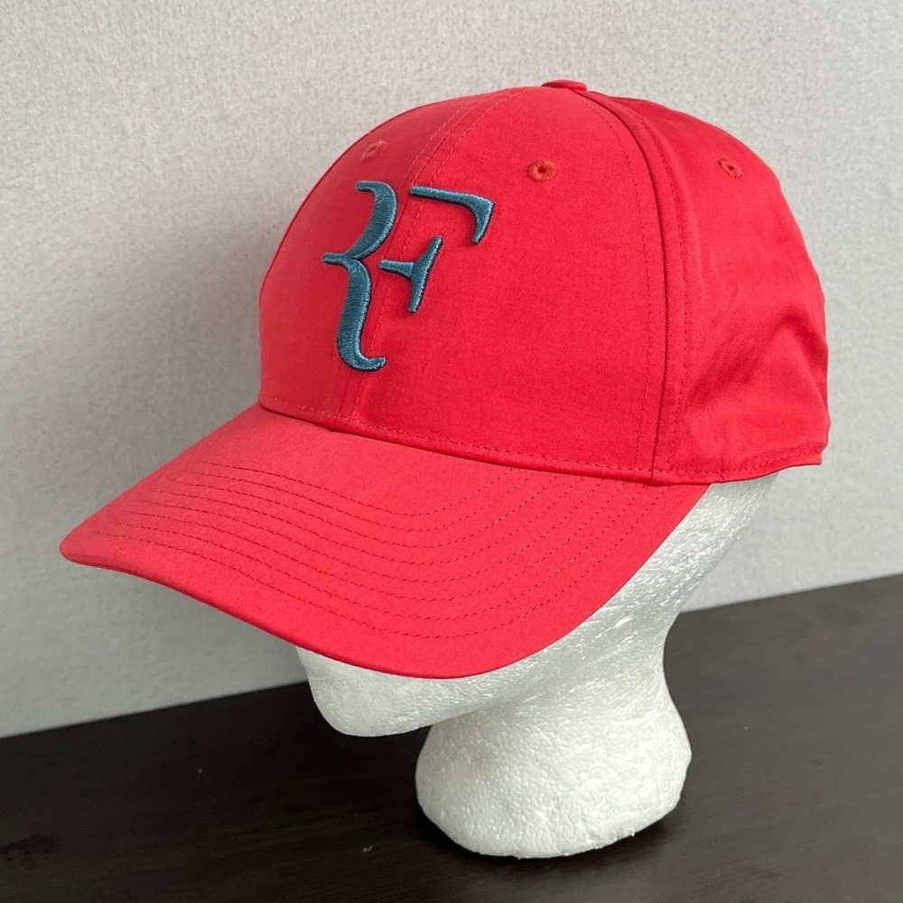 Uniqlo Roger Federer RF Logo Red Adjustable Tennis Baseball Cap Hat 361-441205